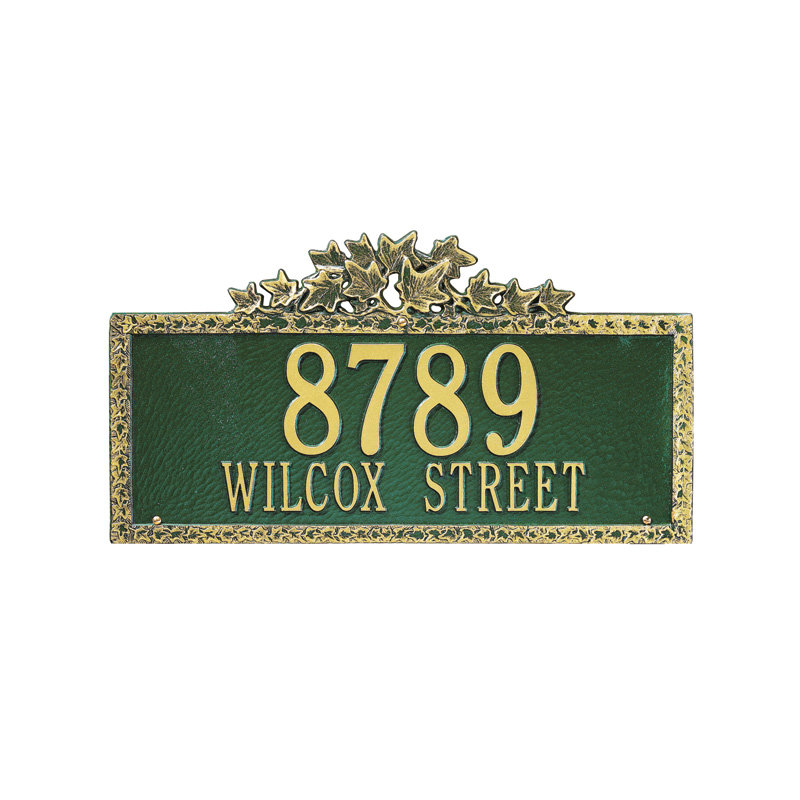 Ivy 2-Line Wall Address Plaque, Antique Copper, Yes