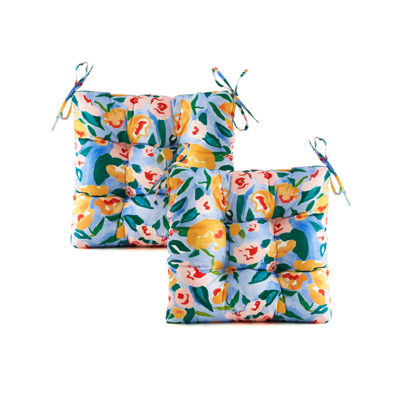 Coussin de siège d'extérieur, Mélange de polyester jaune et bleu