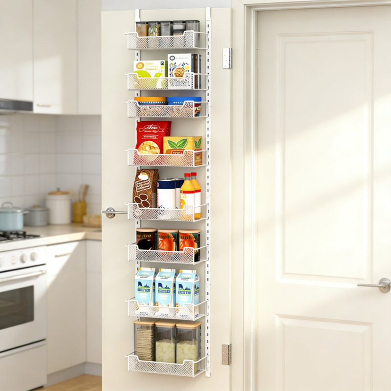 Over-the-Door Spice Rack, White