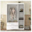 Armoire à miroir 3 portes avec tablettes, blanc