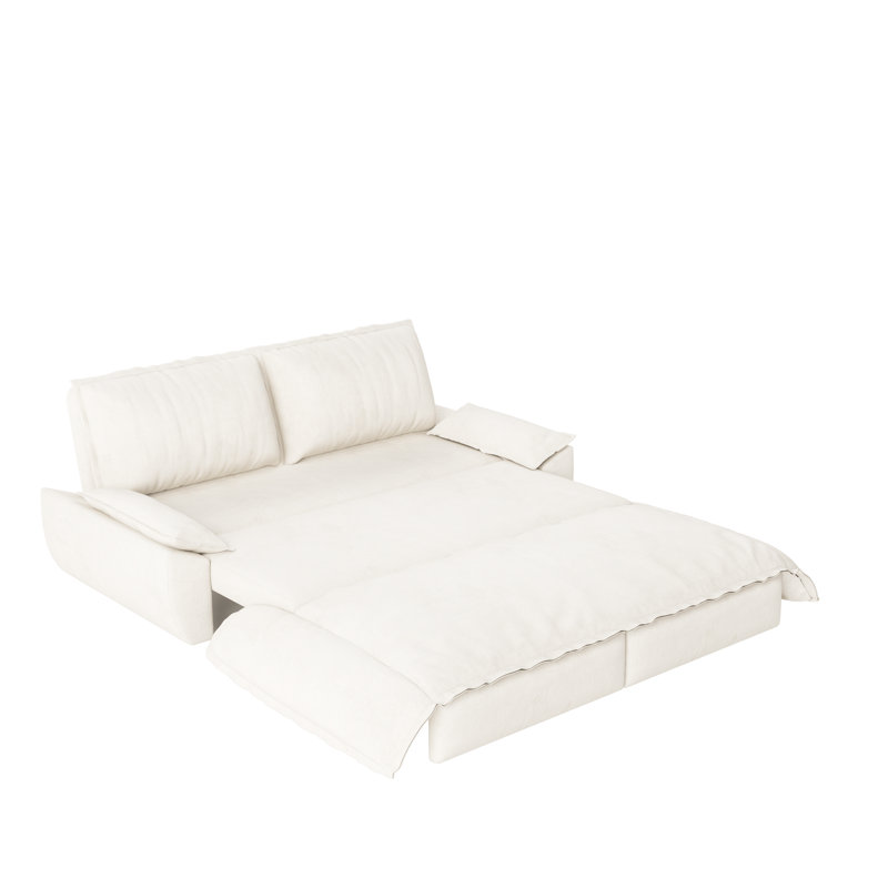 Canapé-lit convertible multi-fonctionnel 3-en-1, idéal pour les espaces de vie variés et le repos confortable, Beige
