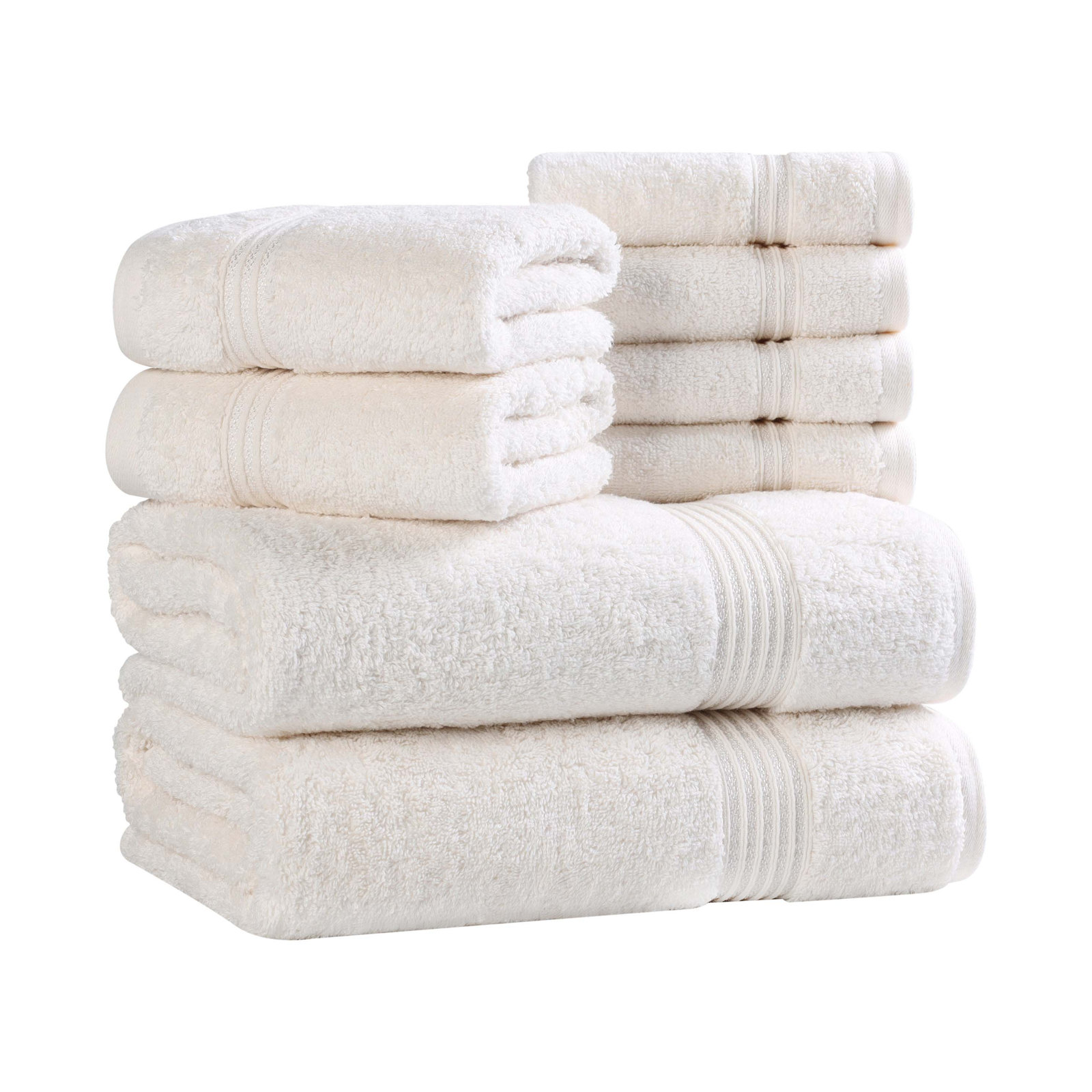 Alexia 8-Piece Egyptian Cotton Towel Set, Ivory