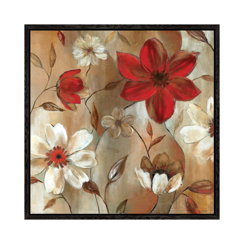 Ready For Red II by Carol Robinson - Painting on Canvas, 45.72 cm H x 45.72 cm W, Black Framed