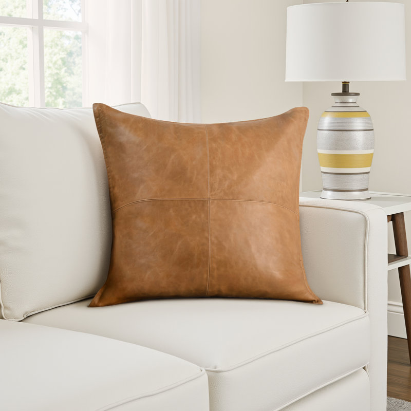 Cutler Reversible Throw Pillow, Square 22", Chestnut Brown