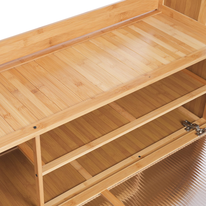 Rectangular Shoe Storage Cabinet With 8 Hooks Transparent Door