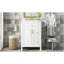 Meuble-lavabo de 24 pouces avec lavabo en céramique, 1 porte à fermeture en douceur, 2 tiroirs à fermeture en douceur et 2 supports de rangement sur la porte