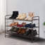 Étagère à chaussures 3 niveaux 9 paires en métal empilable, range-chaussures extensible réglable en hauteur-1406527449-1344242703