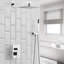 Robinet de douche en nickel avec système de douche à eau de pluie carré de luxe de 12 pouces, avec 2 fonctions complètes, pluie à pression équilibrée murale-59018316