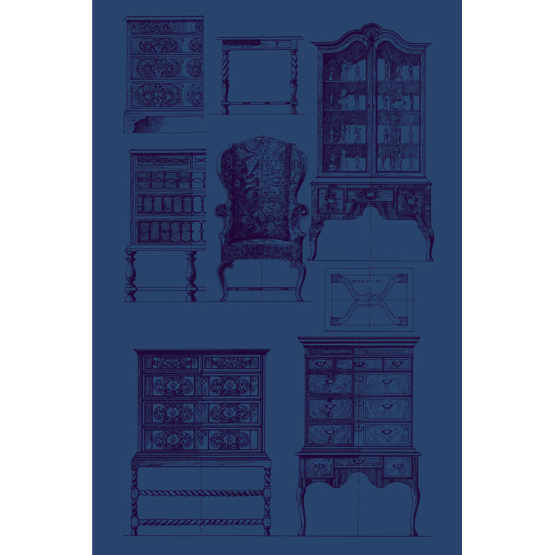 Furniture Blueprint II by Vision Studio - Graphic Art, Wrapped Canvas, 30 cm H x 20 cm W