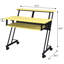 Table de musique jaune noir - Structure en métal et équipement de surface en bois avec construction
