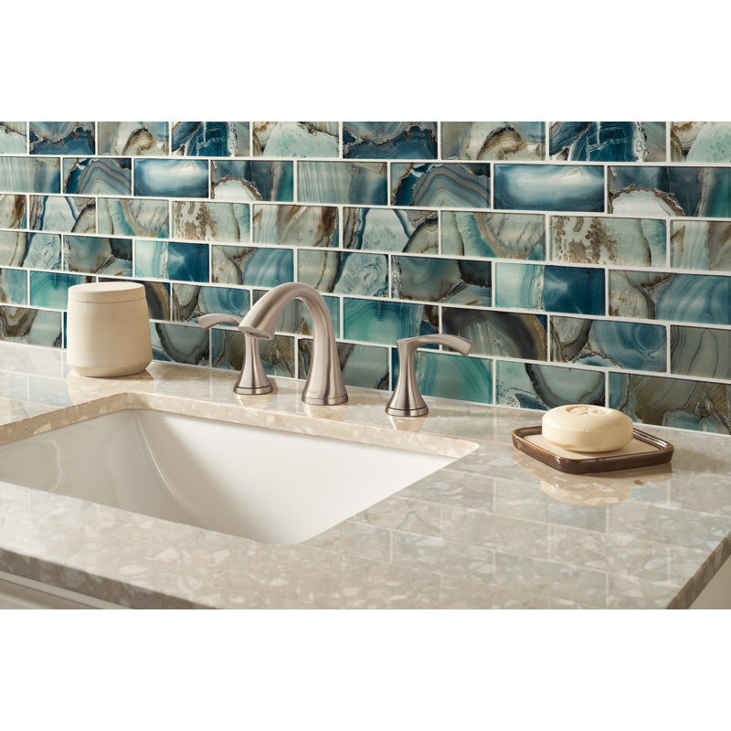 Subway 12 in. x 12 in. Glossy Glass Mosaic Wall Tile, Mystic Lazora