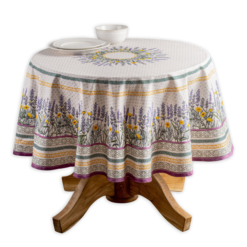 Paisley 100% Cotton Round Christmas Tablecloth, 69" L x 69" W