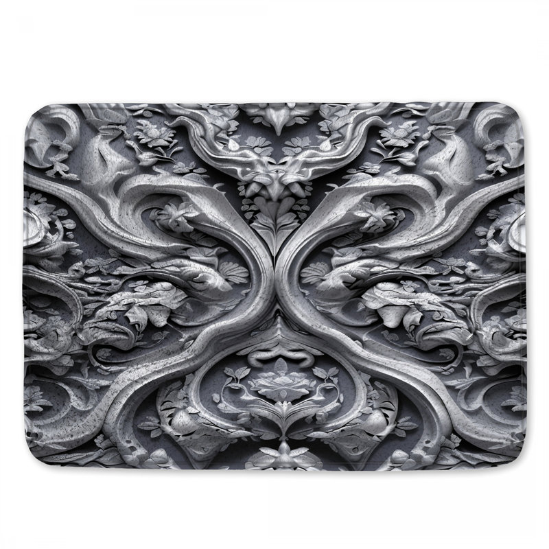 Tapis de bain floral complexe Intricate, 24in W x 17in L