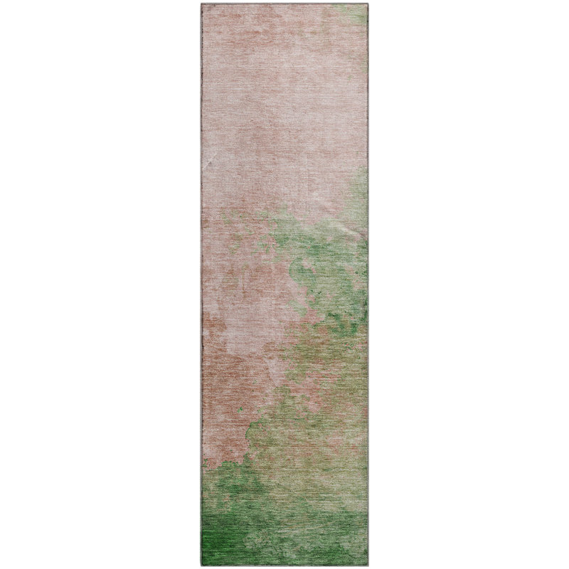 Tapis de qualité supérieure lavable à la machine à l'aquarelle AMF1138, Tapis de couloir 2 pi 3 po x 7 pi 6 po
