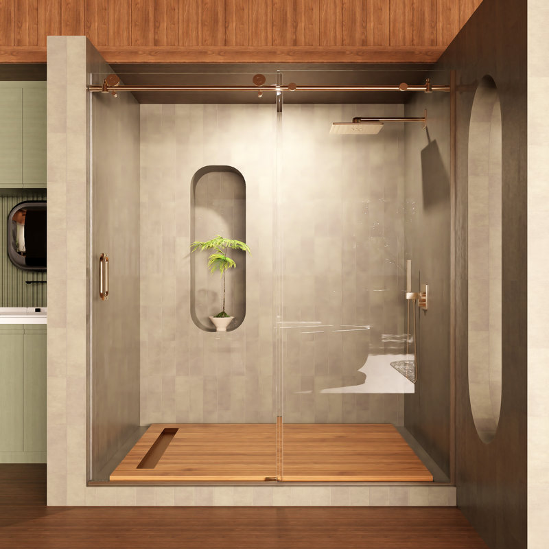 Frameless Sliding Shower Door 58-60 In. W X 76 In. H