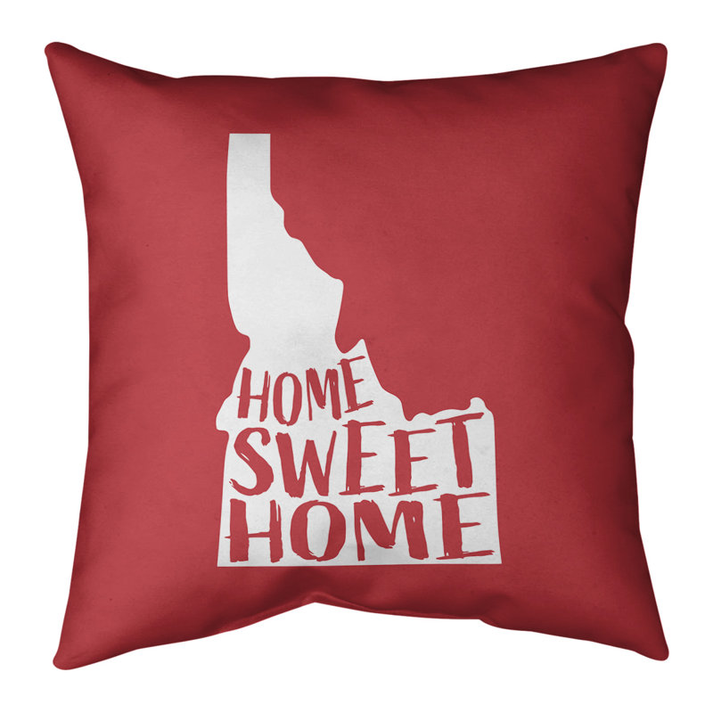 Coussin Home Sweet, 18 po x 18 po, Idaho, Rouge
