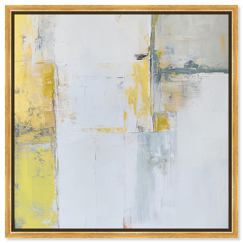 «Sunlit Fragments II» par Art Remedy, Cadre flottant doré, H 17 po x l 17 po x P 1,8 po