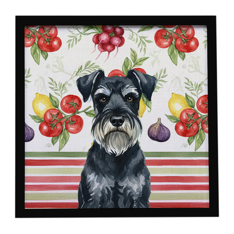 Standard Schnauzer Vegetables Framed Metal Print