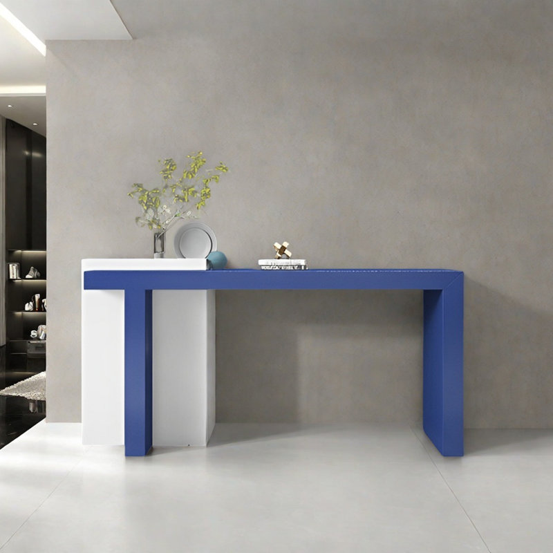 Console Modern Minimalist Art Design, H 37,4 po x l 62,99 po x P 15,75 po, Bleu / blanc