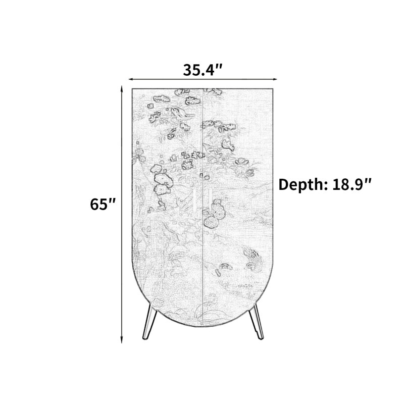 Garde-robe de chambre à coucher à double porte, Brun