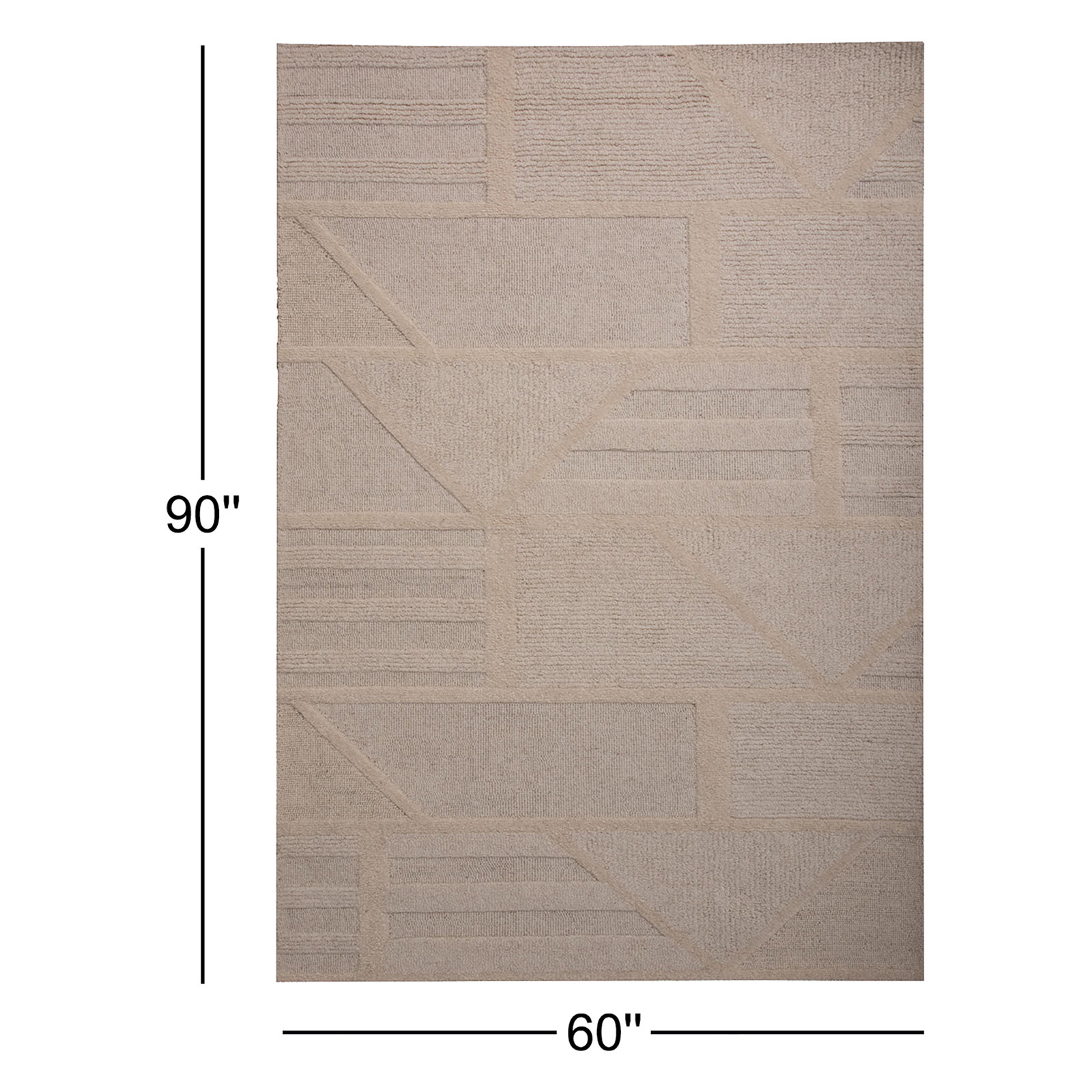 Hand-Tufted Wool Rug, Rectangle 5' x 7'6"