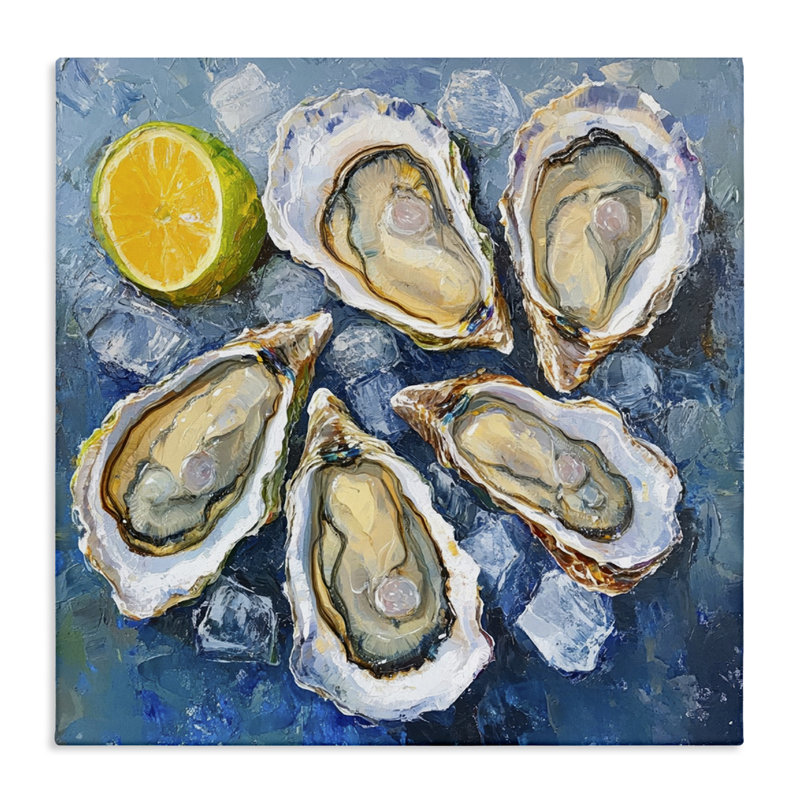  «Lemon & Oysters», art mural sur toile par LSR Design Studio, H 36 po x l 36 po