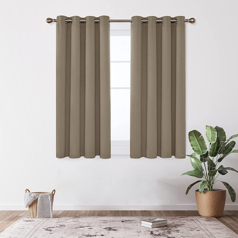Blackout Curtain Pair, 107 W x 160 D cm, Black