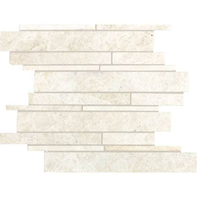 Marble Collection 15" x 12" Natural Stone Mosaic Field Tile in White Cliffs
