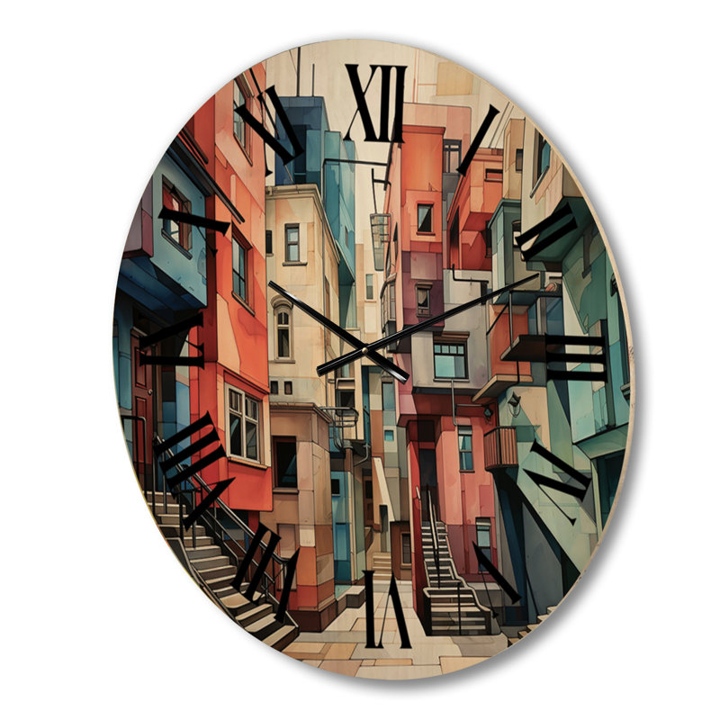 Horloge murale en bois massif Melentina, Moyenne