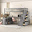 Lit mezzanine simple avec 7 tiroirs, 2 tablettes et un bureau-1744830357