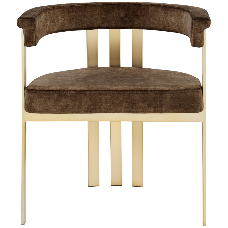 Somer Velvet Ladder Back Arm Chair, Brown Velvet