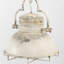 Industrial-style Hanging Light Fixture In Distressed White Finish, Rustic Pendant Ceiling Lamp Design