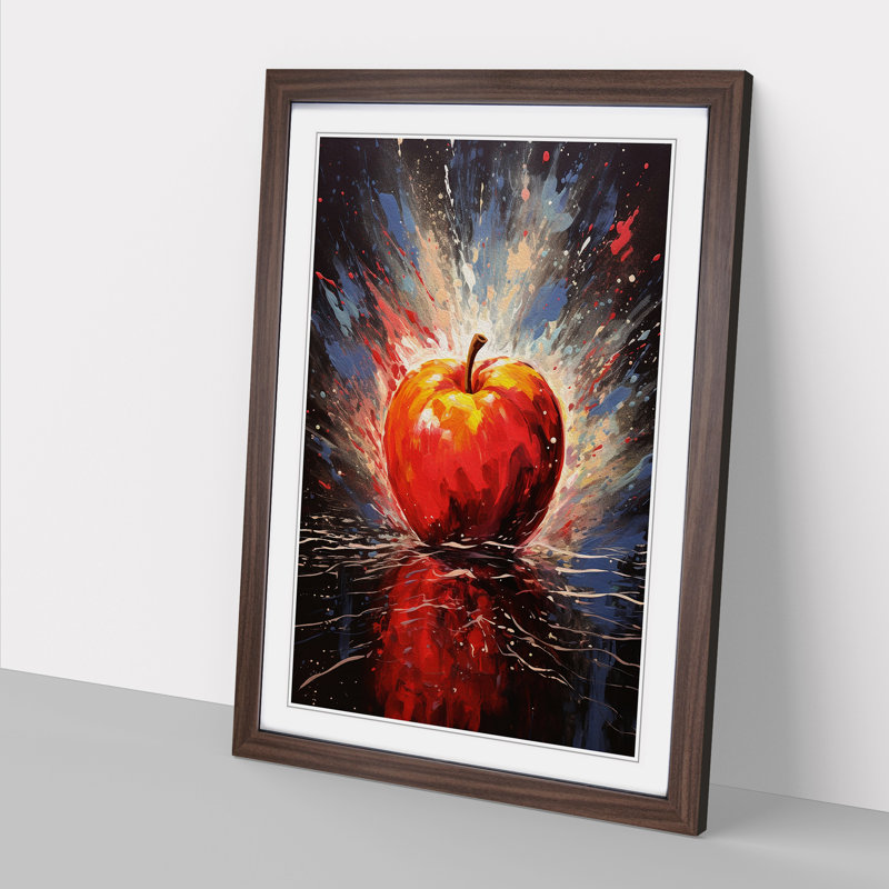 Single Picture Frame Print on Wood, Walnut Framed, 64cm H x 46cm W