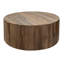 Table basse Eray Cocktail, tambour rond de 42 po, bois de manguier brun