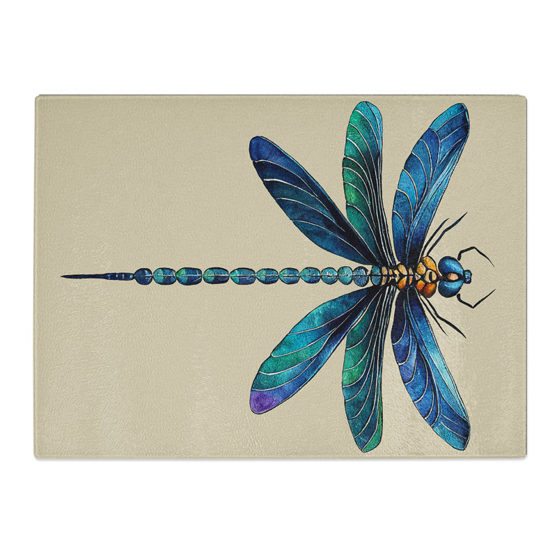 View Of A Dragonfly  Glass Chopping Board