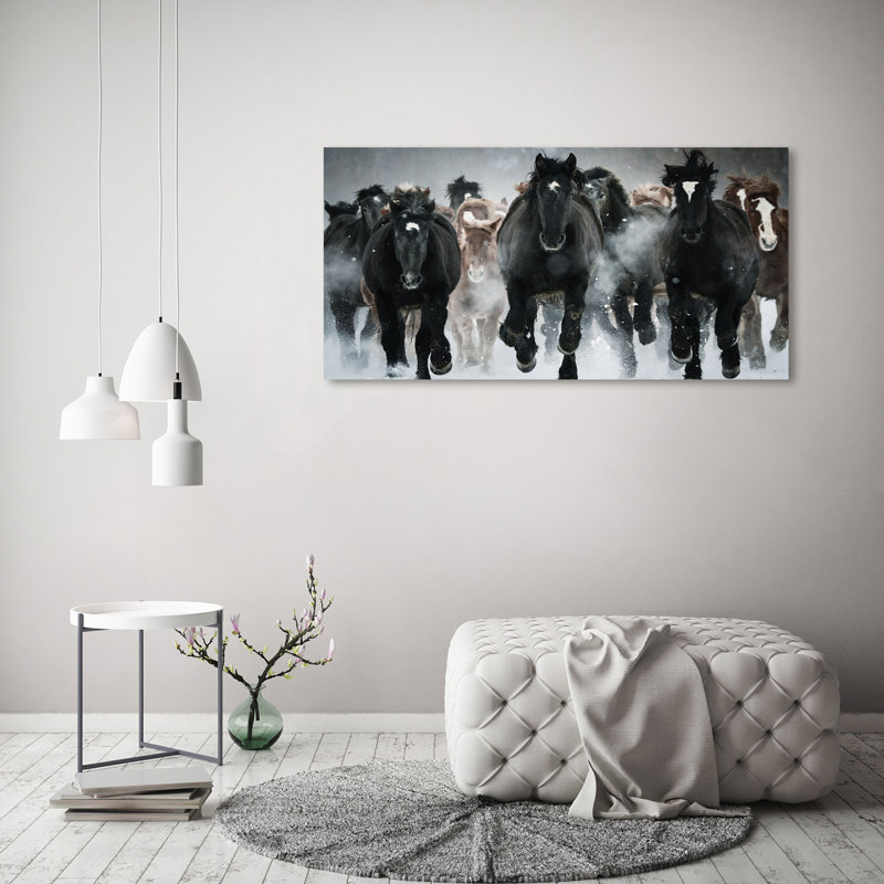 Horses In A Gallop - Wrapped Canvas Print