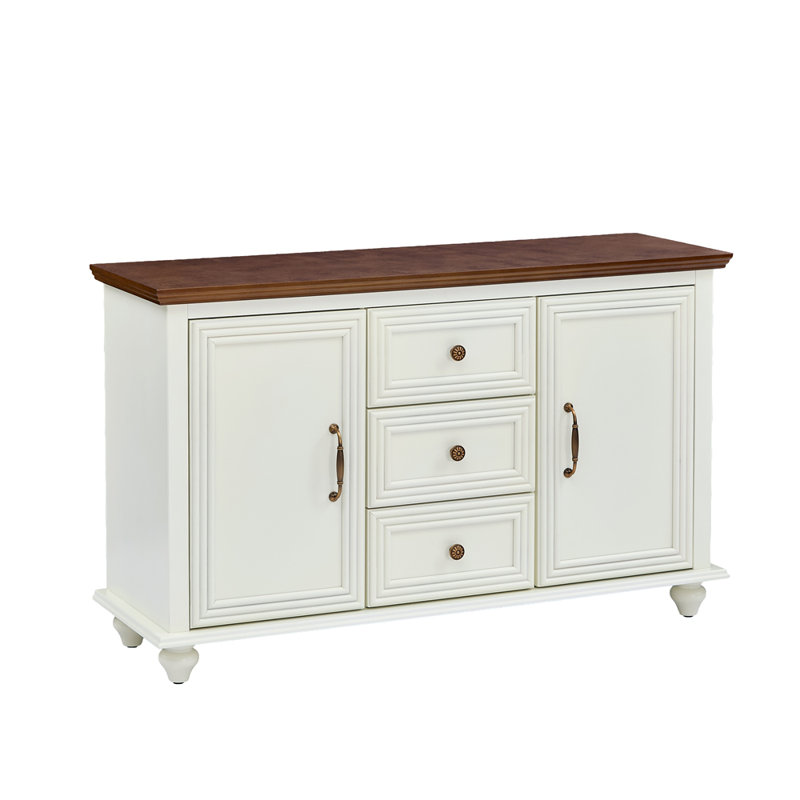 Buffet 47,3 "Mid Century, Brun / blanc