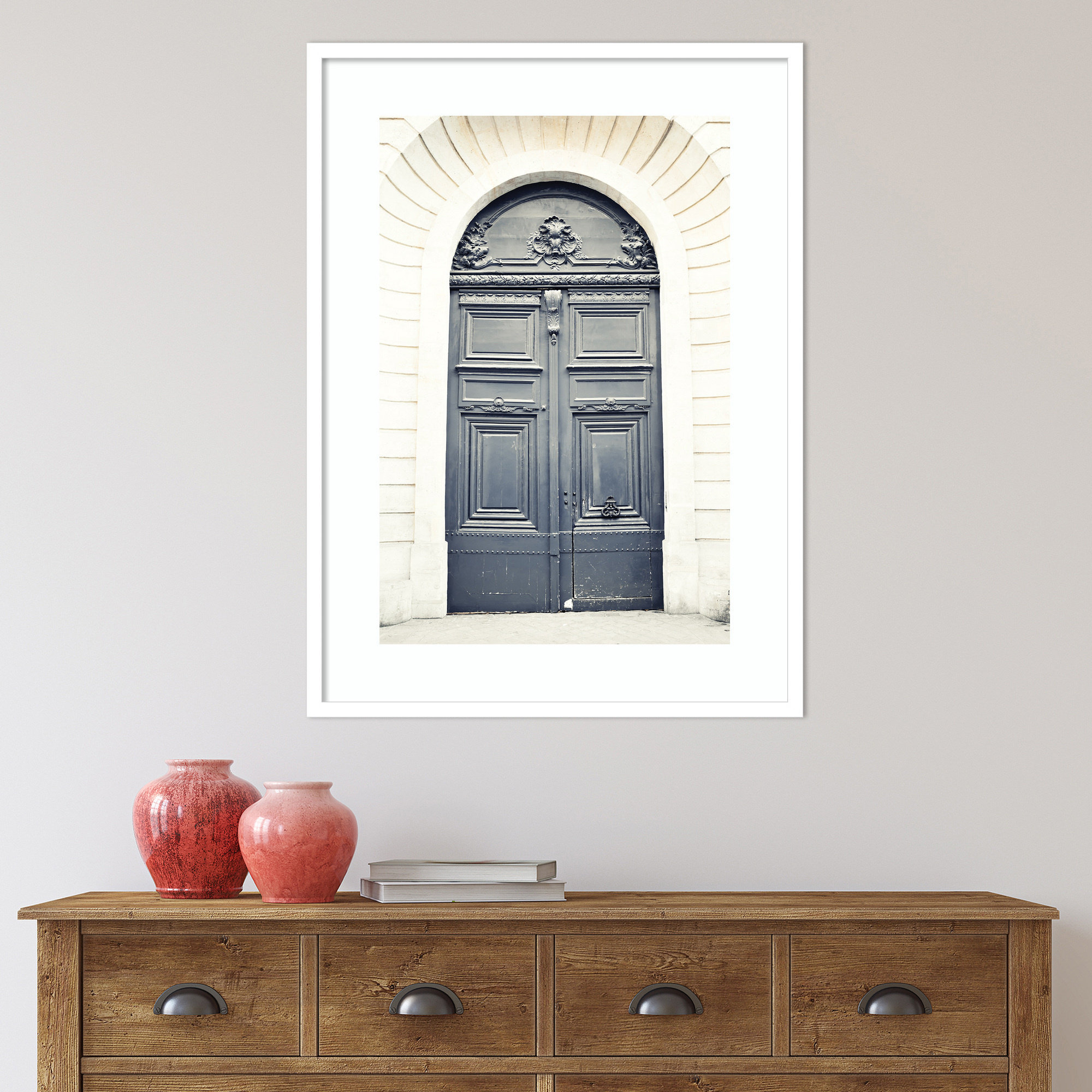Black Paris Door by Caroline Mint, Black, 34" H x 25" W