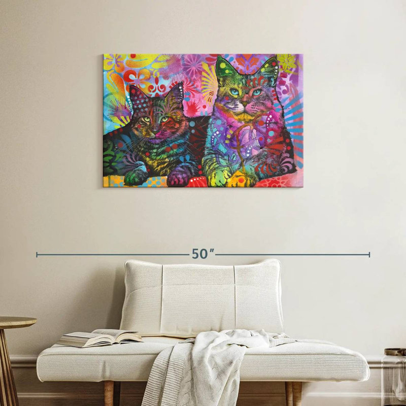 2 Cats, 24" H x 36" W