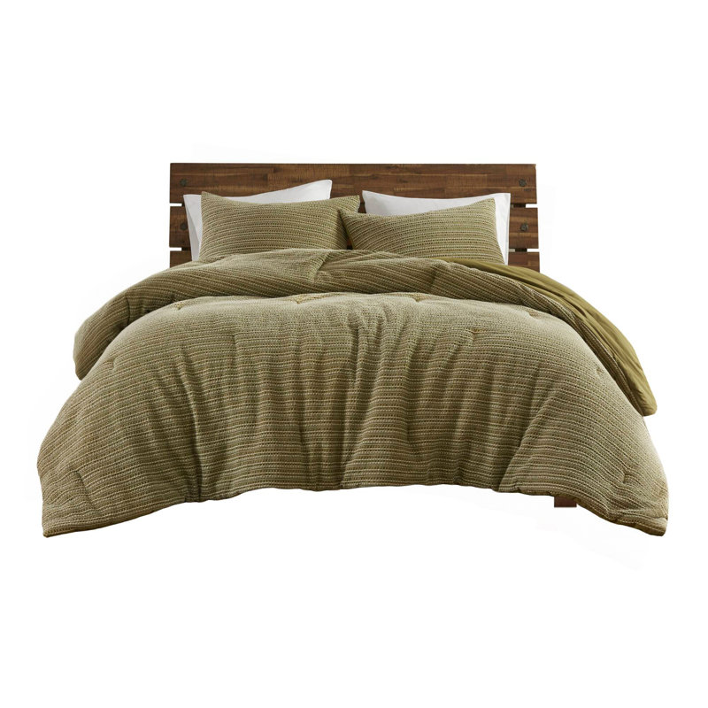 Ensemble d'édredon 3 pièces, Édredon double / grand + 2 taies décoratives sta, Vert