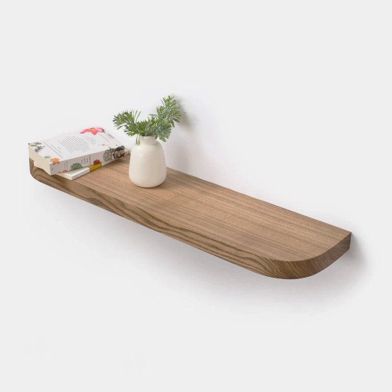 Carters Solid Wood Floating Shelf, Dark Ash