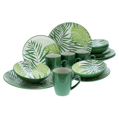 TROPICANA 16 Piece Stoneware Dinnerware Set - Service for 4