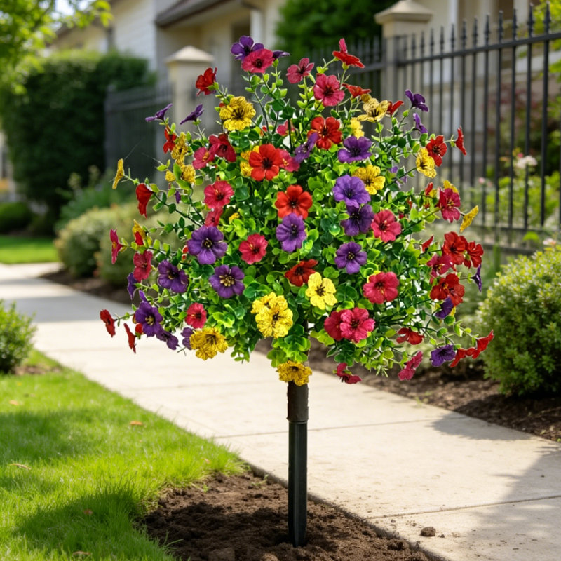 Fleurs artificielles d'extérieur avec piquets, B1