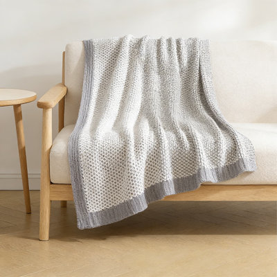 Jeté en chenille Honeycomb Knit