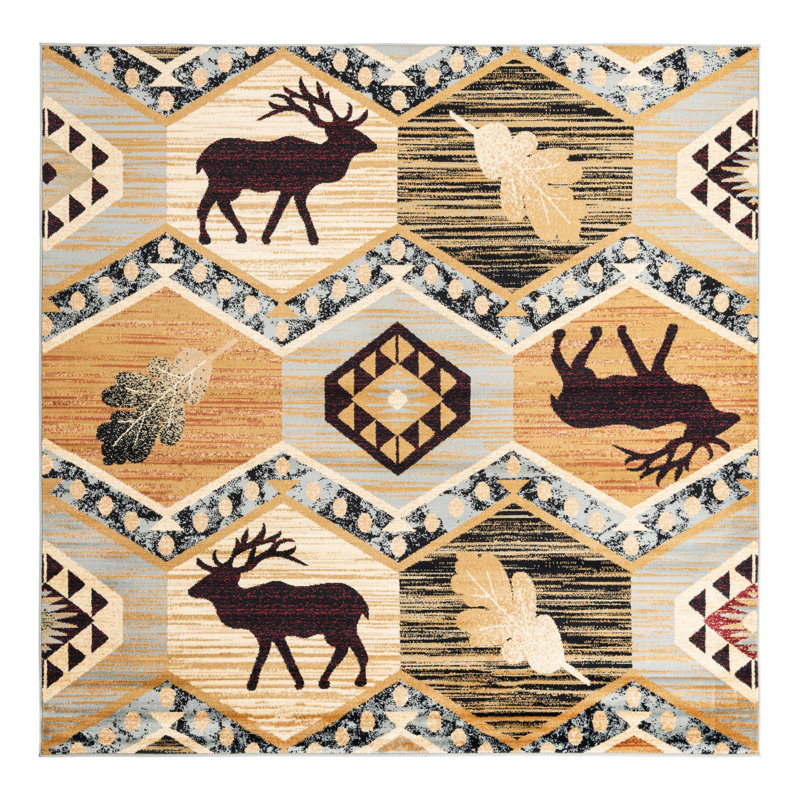 Tapis géométrique Pioneer, Carré 7 pi 10 po
