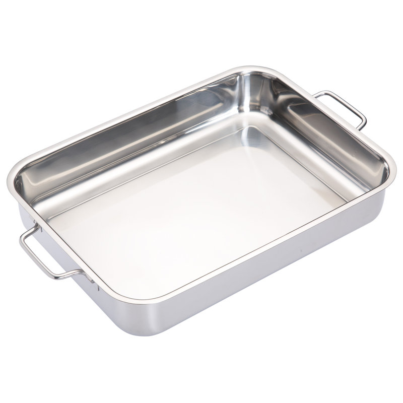 MasterClass Stainless Steel Heavy Duty Roasting Pan, 37cm x 27cm x 6.5cm