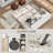 Area Rug 8x10, Machine Washable Rug, Non-Slip Boho Floral Print Floor Cover Foldable Carpet for Living Room, Bedroom, Dining Room, Brown-1862006257