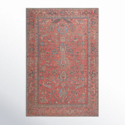 Birch Lane™ Avonmore Oriental Machine Woven Polyester Area Rug in Red ...