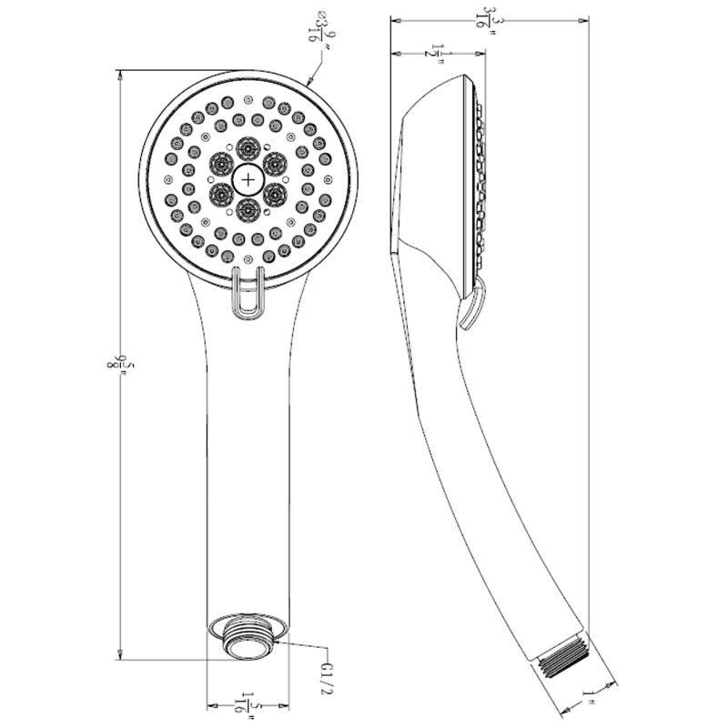 Massage/Jet Handheld Shower Head 1.8 GPM GPM, Brushed Nickel