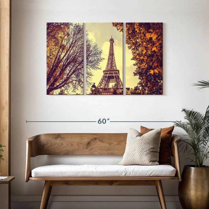 Sebbie Eiffel Tower During Autumn, 28" H x 45" W